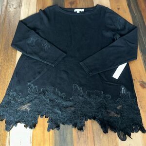 Chico’s Sz 1 Cashmere Lace pullover Sweater